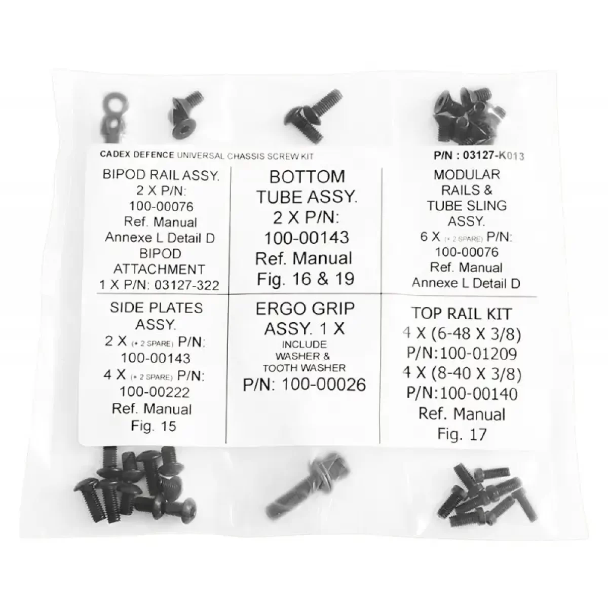 Universal Chassis Screw Kit – Cadex Defence