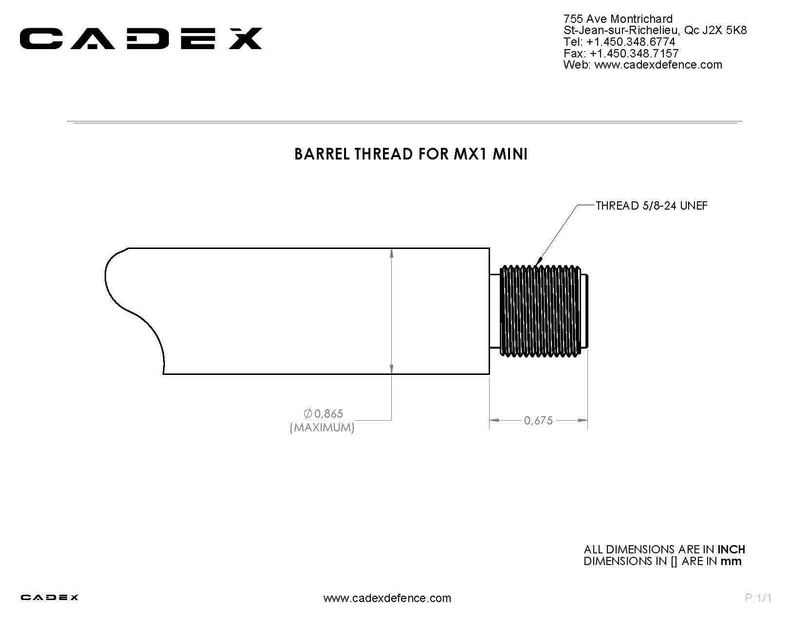 Cadex Defense Mx1 Tactical Muzzle Brake Black 375 / 408 Ct for