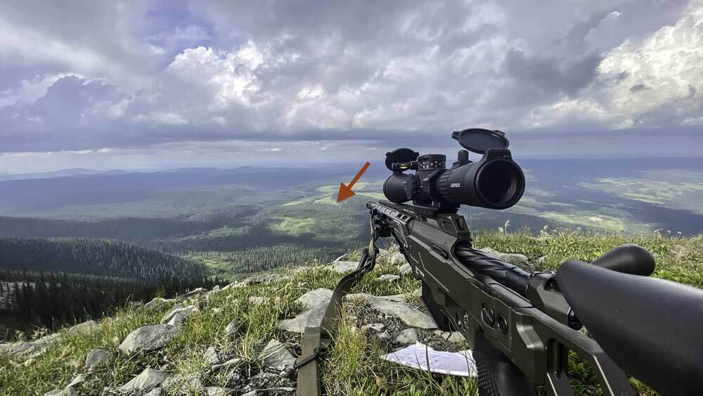 CDX-33 Lite in 300 Norma at the RFMA high angle course with a second round impact at 2600 meters