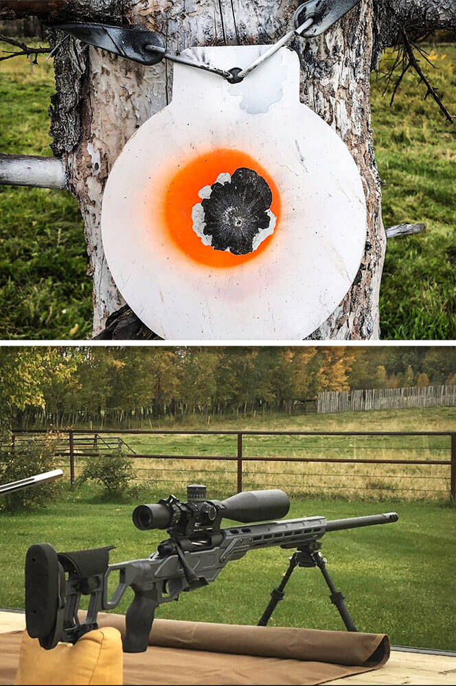 First round hit at 725 yards on a 8" target with a Cadex Field Competition chassis
