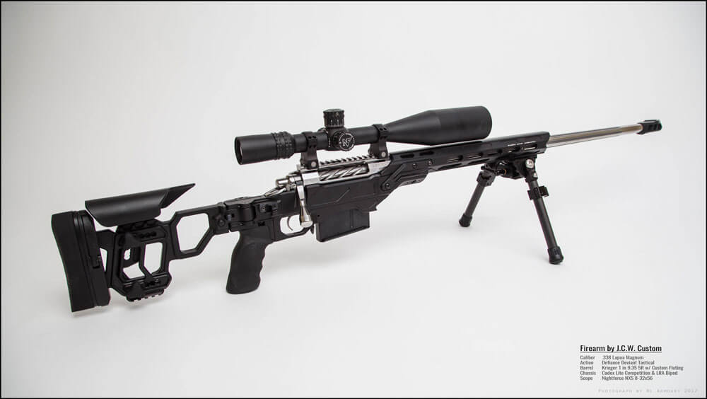 Lite Competition chassis outfitted with a Defiance Deviant Tactical action and a MX1 muzzle brake